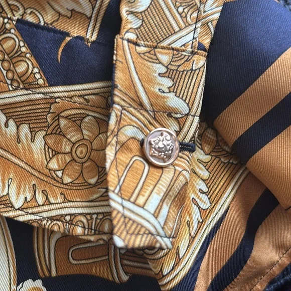 Versace Baroque Print Shirt - Black and Gold - Picture 8 of 14